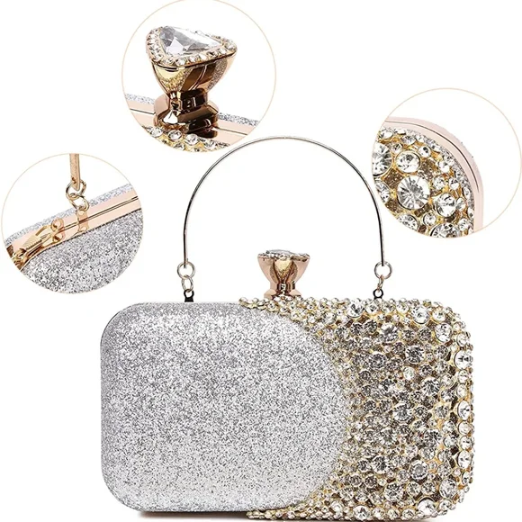 NEW Sparkling Bling Swarovski Crystal Rhinestone & Glitter Clutch Purse … - Picture 7 of 17